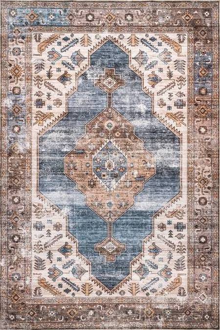 New Machine Washable Floor Carpet Rugs Vintage Persian Living Room Turkish Foldable Area Rug