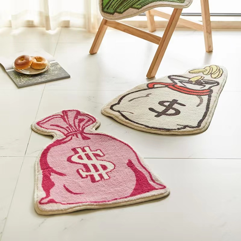 Custom Rug Logo Money Shape Floor Rugs Anime funny doormats cute custom rug