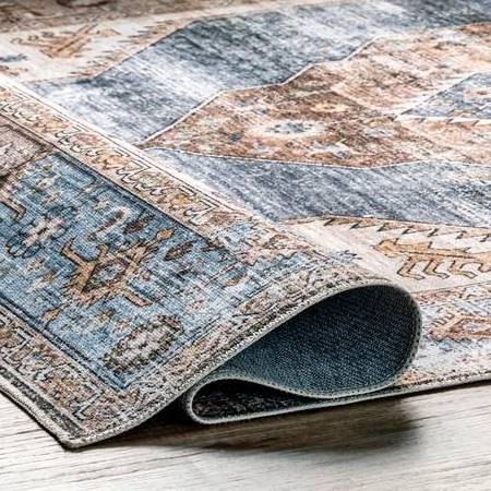 New Machine Washable Floor Carpet Rugs Vintage Persian Living Room Turkish Foldable Area Rug