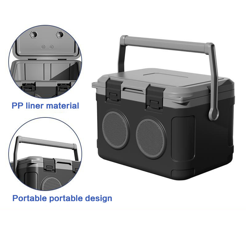 Outdoor Camping Bluetooth Audio Incubator Fresh Food Cooler Box Refrigerated Car Ice High-quality 21L 52L Insulated Box 300pcs