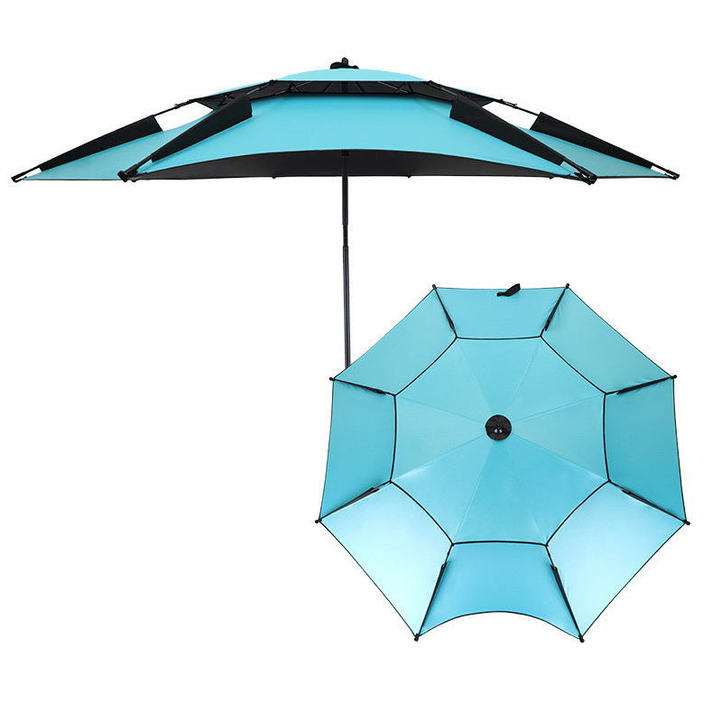 China 190T Universal folding outdoor rainproof, sunscreen and UV protection Beach umbrella outdoor 2.4m large fishing umbrella