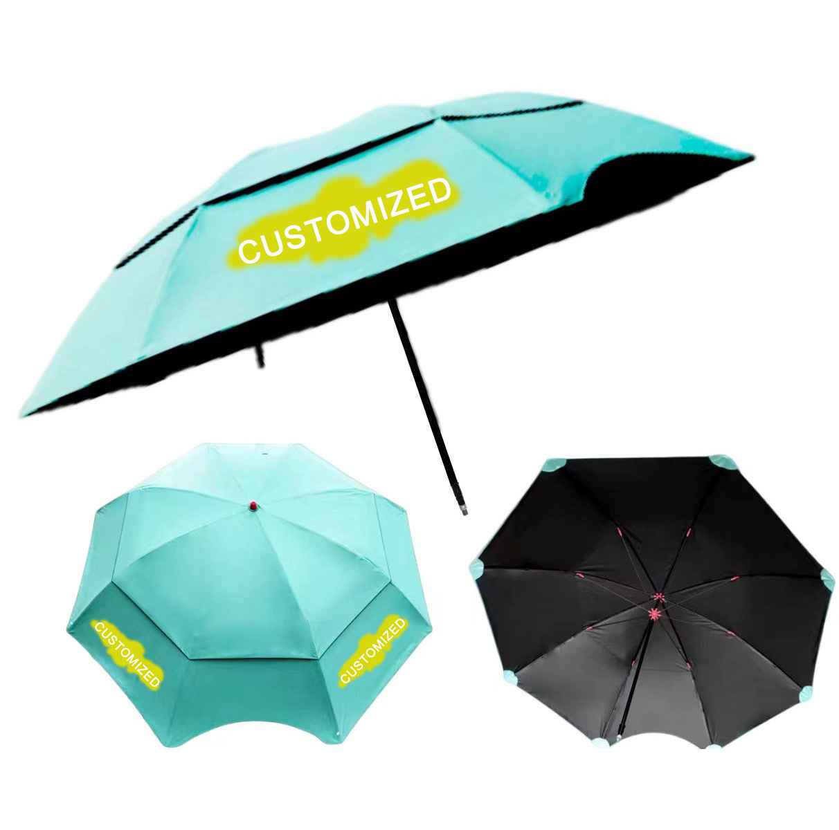 China 190T Universal folding outdoor rainproof, sunscreen and UV protection Beach umbrella outdoor 2.4m large fishing umbrella