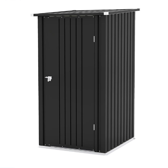 Small Garden Tool Storage Shed with Sloping Roof and Single Lockable Door