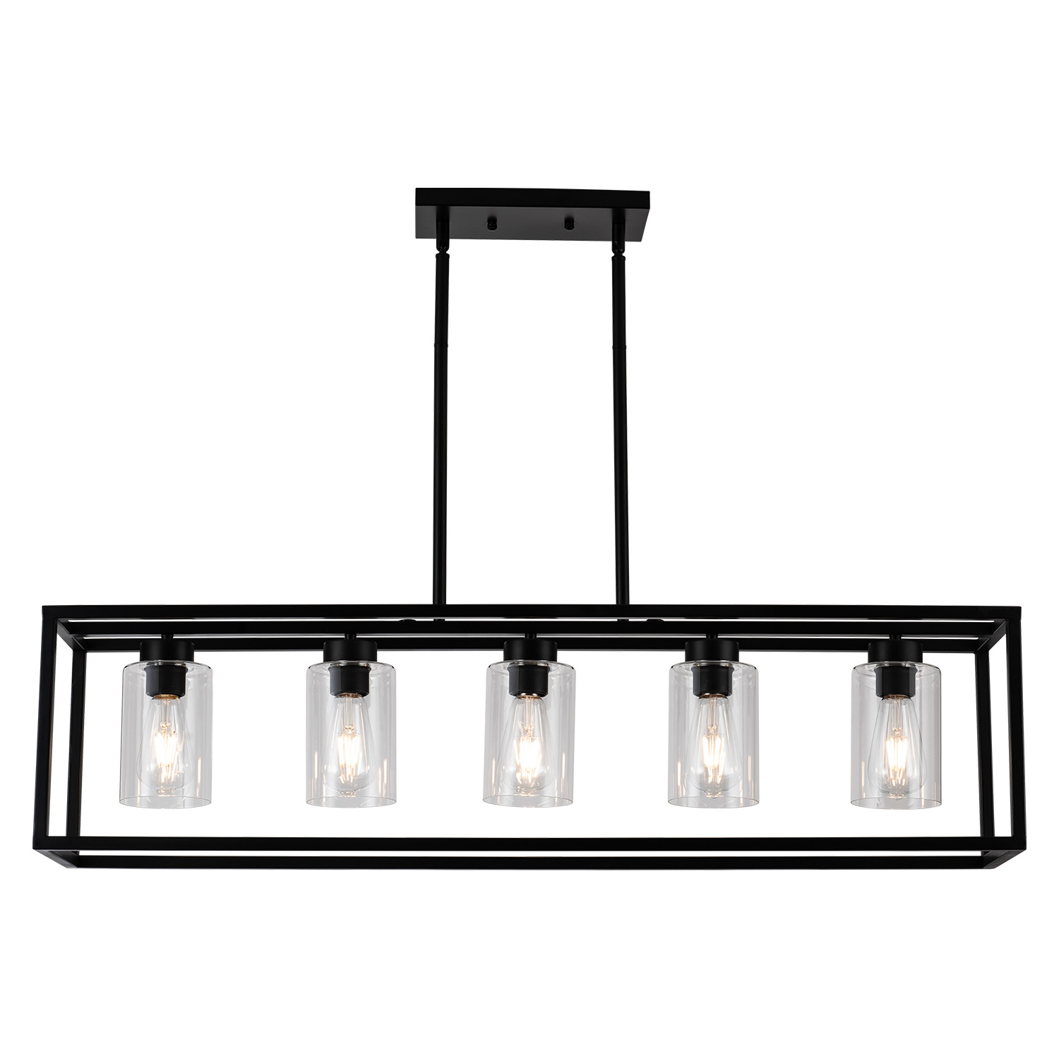 Kitchen Island Light Farmhouse Lustres Dining Room Retangular Pendant Lighting  5-light fixture