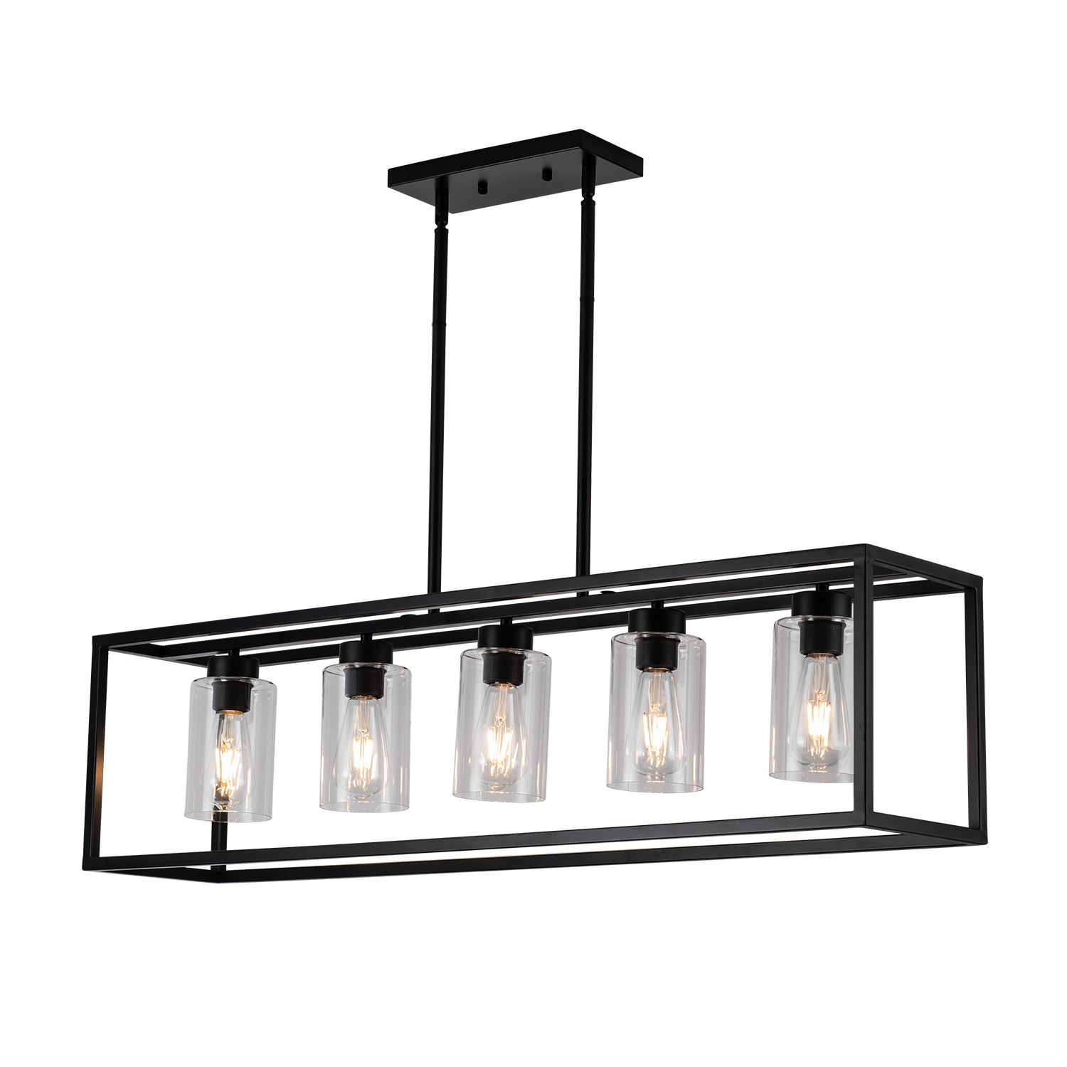 Kitchen Island Light Farmhouse Lustres Dining Room Retangular Pendant Lighting  5-light fixture