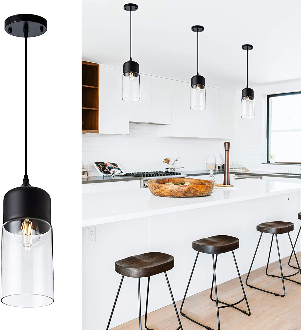 Contemporary Hanging Ceiling Pendant Lighting Fixture Chrome Kitchen Single Pendant Light