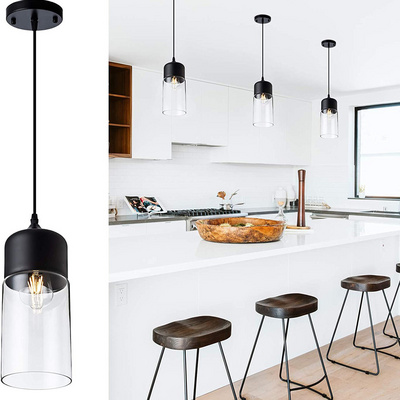 Contemporary Hanging Ceiling Pendant Lighting Fixture Chrome Kitchen Single Pendant Light