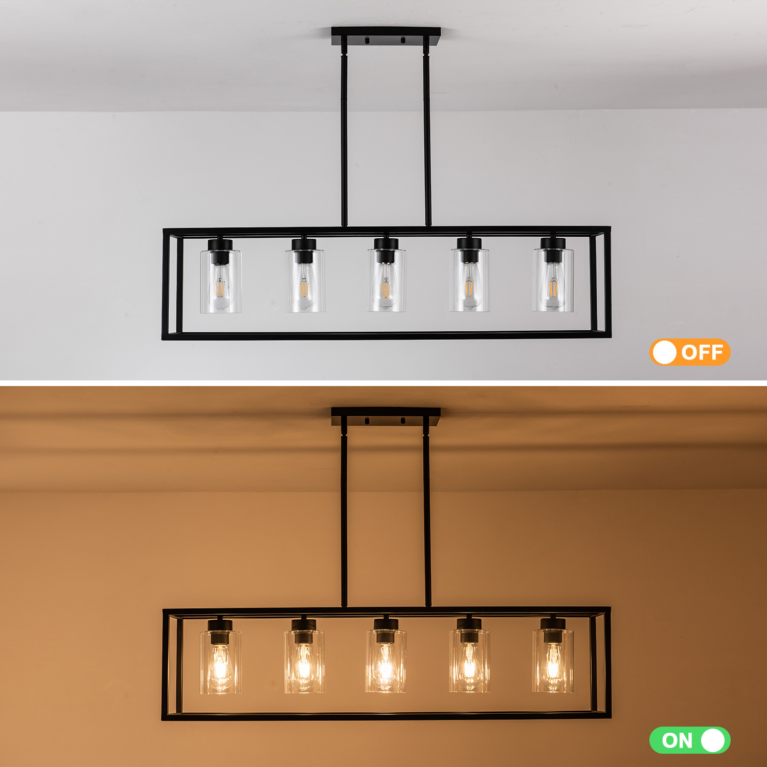 Amazon hot selling 5-light pendant lights for kitchen island and dinning room