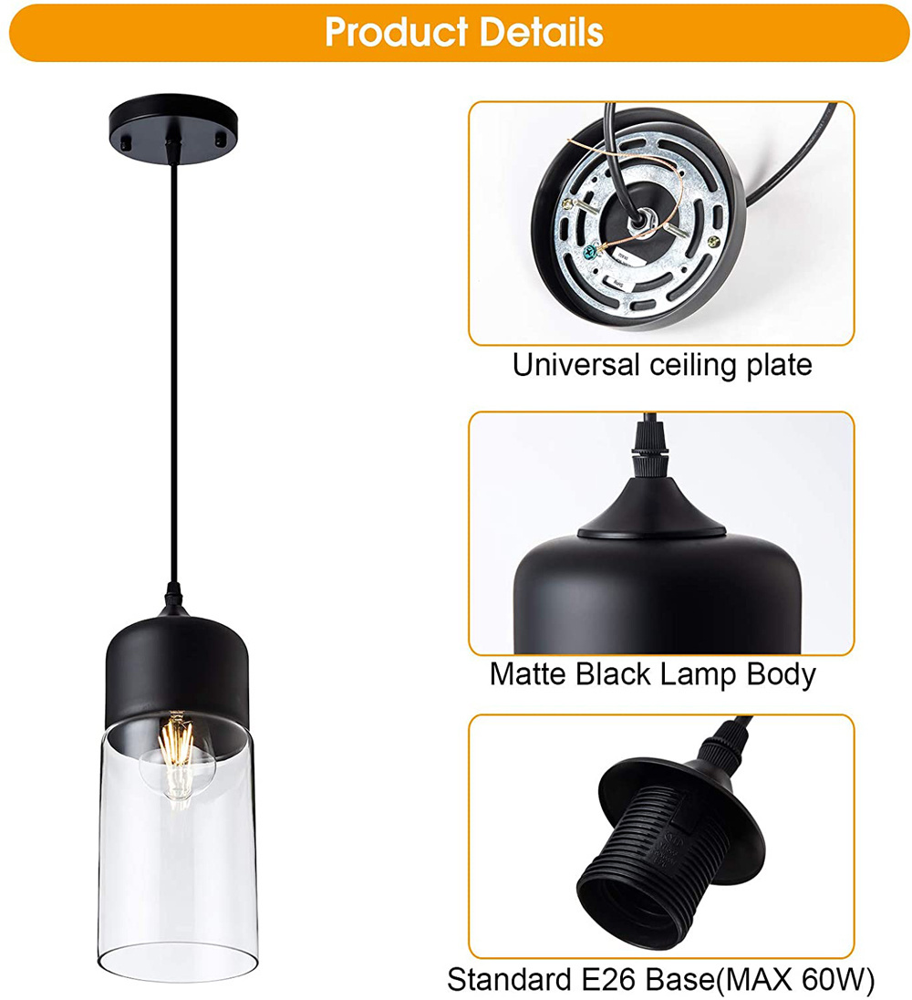 Contemporary Hanging Ceiling Pendant Lighting Fixture Chrome Kitchen Single Pendant Light