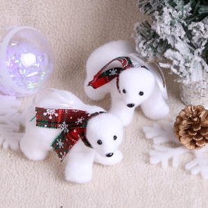 Wholesale Christmas Decorations White Bear Pendants Christmas Tree Decorations Polar Bear Doll