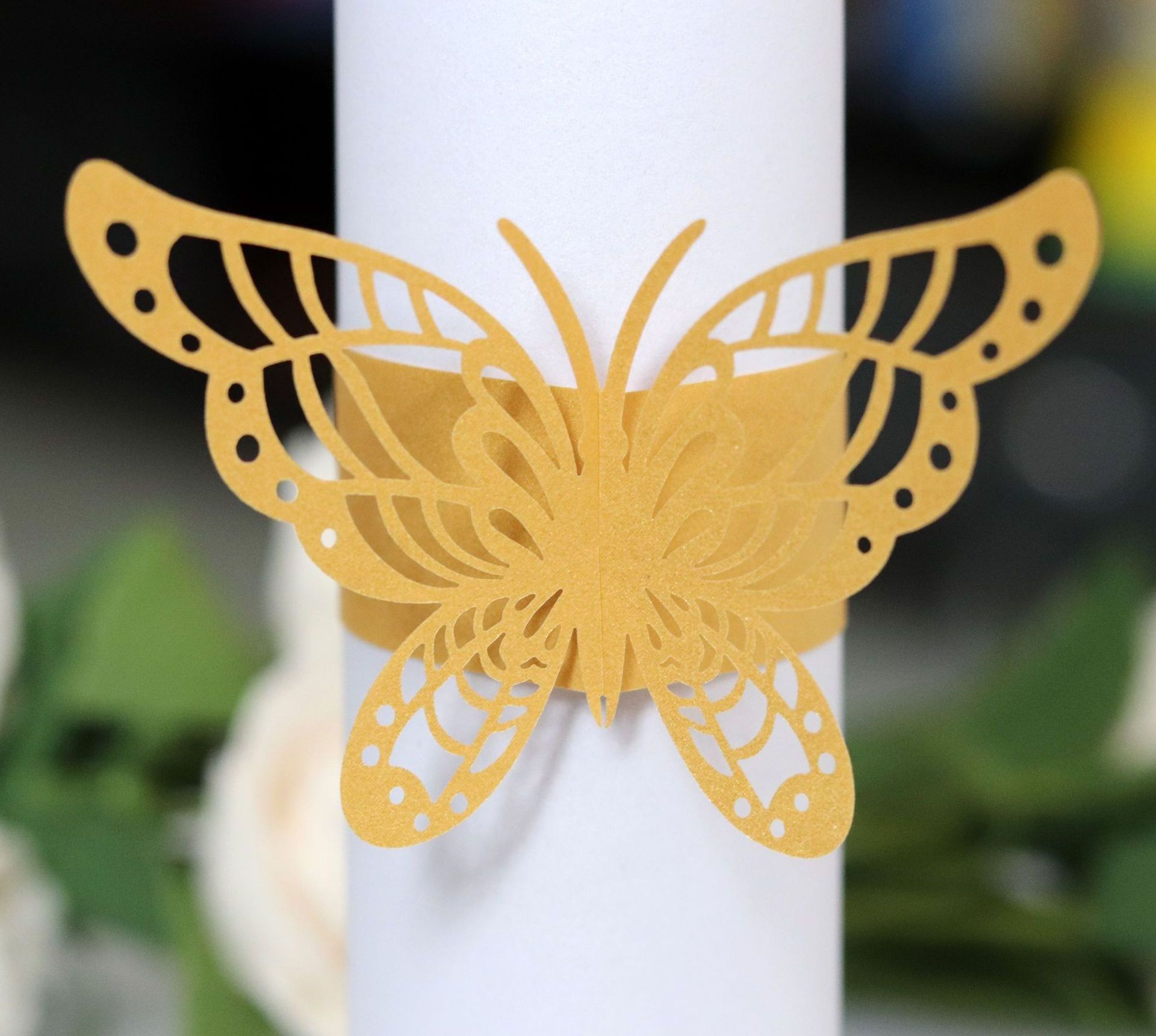 Laser Cut Gold Napkin Rings Wedding Butterfly Party Table Paper Christmas Napkin Ring Wedding Party Decorations