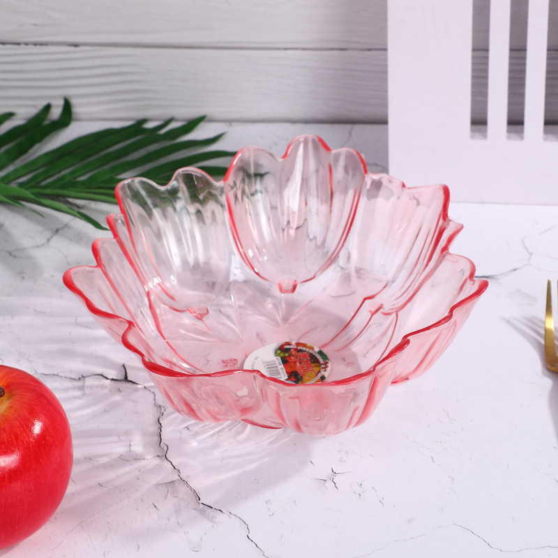 Creative Lotus Shaped Transparent Fruit Plate Household Plastic Fruit Plate Simple Luxury Large Capacity Dry Fruit Plate