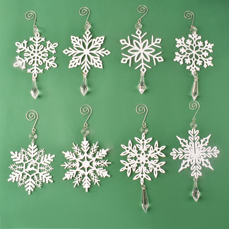 Creative Snowflake Pendant Christmas Tree Decoration White Snowflake Pendant Acrylic Pendant Accessories