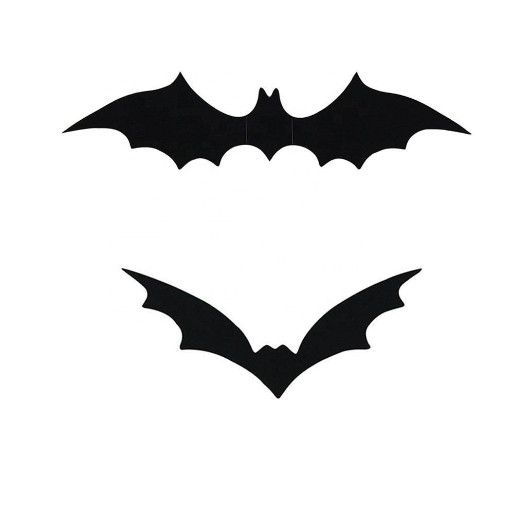 Halloween Party Supplies PVC 3D Scary Bats Wall Decal Wall Sticker Halloween Eve Decor Home Window Decoration Set, 12pcs,black