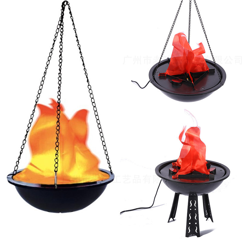 Halloween Haunted House Decorations Electronic Fire Pit Lights Simulation Flame Led Halloween Decorative Lighting Wholesale