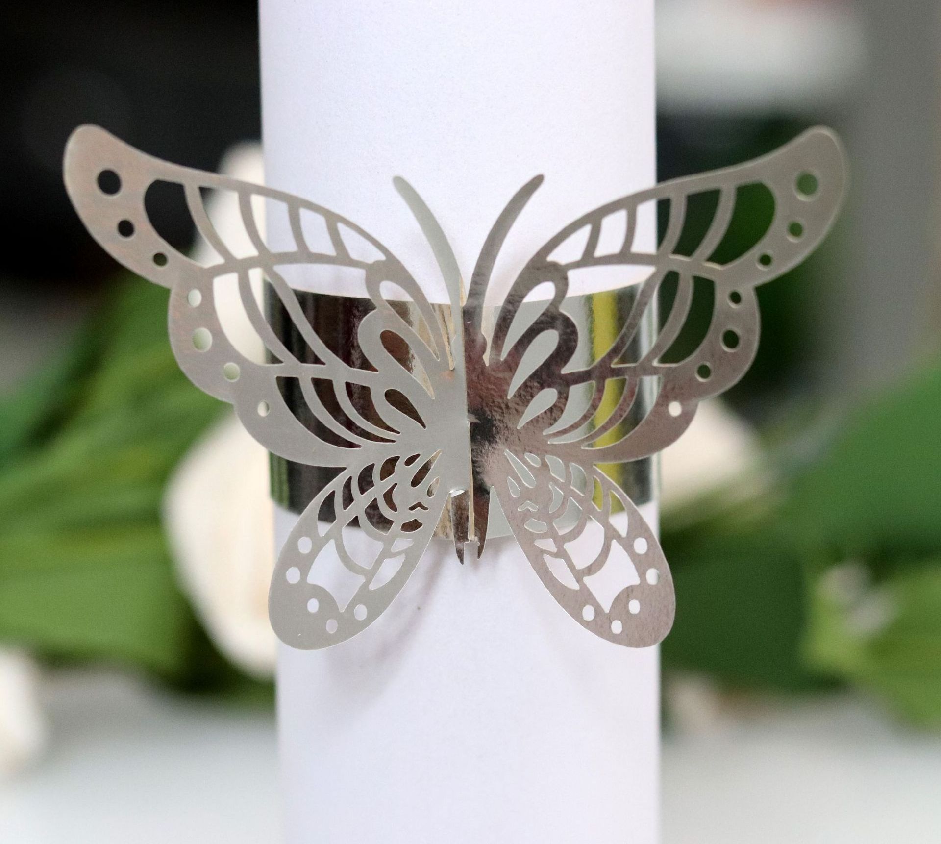 Laser Cut Gold Napkin Rings Wedding Butterfly Party Table Paper Christmas Napkin Ring Wedding Party Decorations