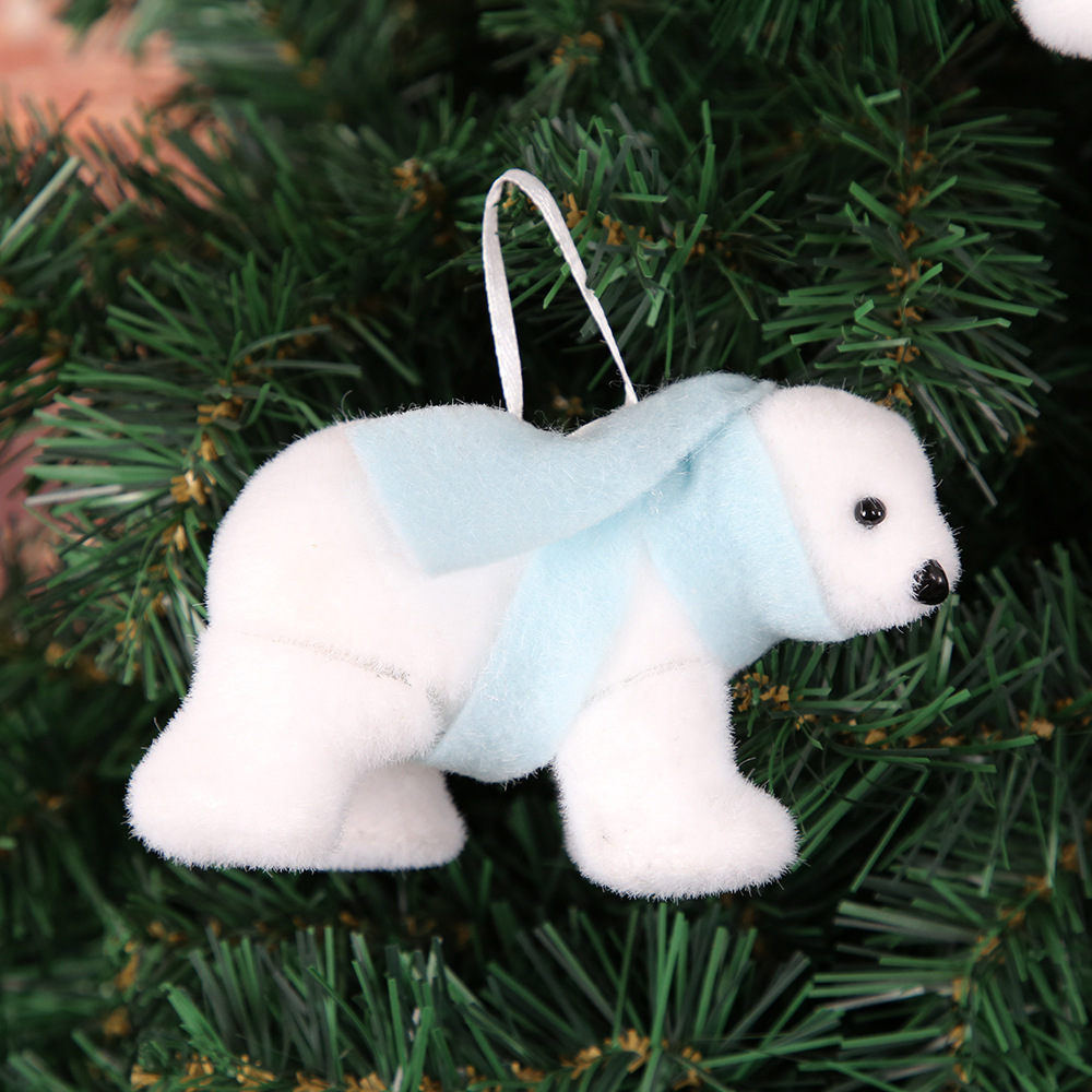 Wholesale Christmas Decorations White Bear Pendants Christmas Tree Decorations Polar Bear Doll