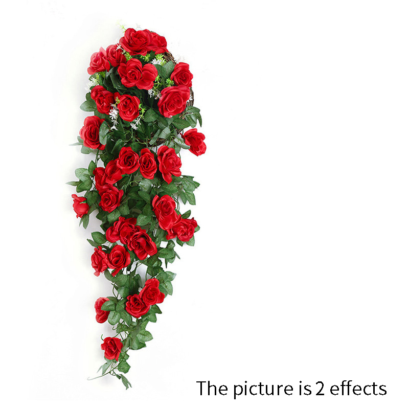 High Quality With Basket Home Artificial Flower Vine Decoration Rose Flowers Wall Hanging Artificial Flower Wholesale