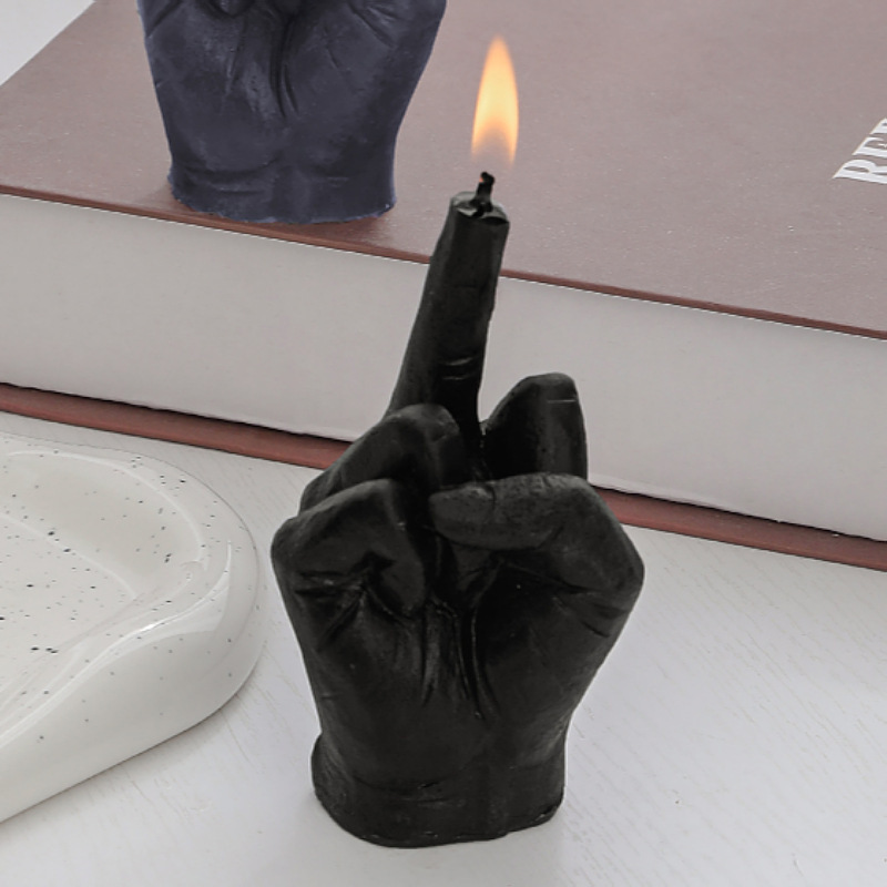 Funny Middle Finger Aromatherapy Candle Desktop Home Decoration Gift Ornaments Candle Finger Shape Candle