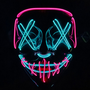 2023 Mixed Color Scary Halloween Colplay Light Up Purge Mask Halloween Masquerade Party LED Face Masks For Kids Men Women