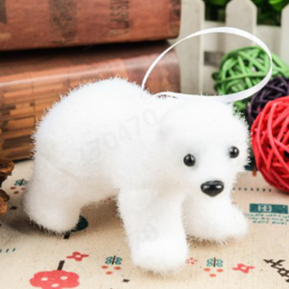 Wholesale Christmas Decorations White Bear Pendants Christmas Tree Decorations Polar Bear Doll