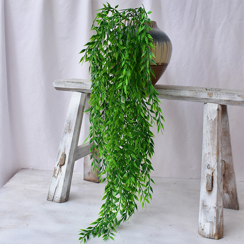 Factory Hot Selling Artificial Willow Branch Leaf Indoor Wall Hanging Ceiling Flowers Artificial Plants Decoration