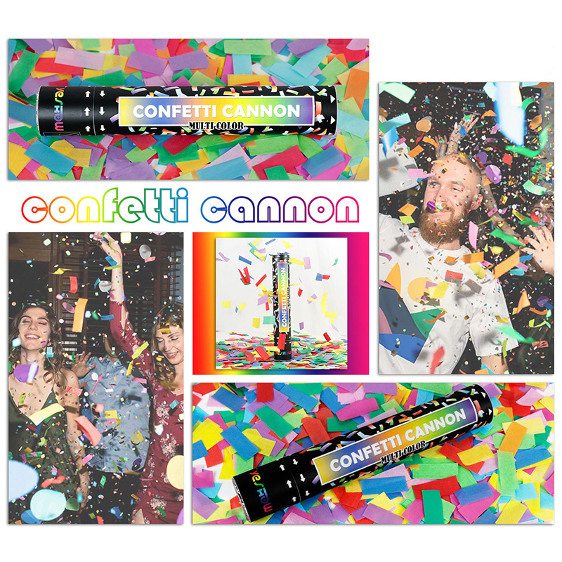 Festive Party Confetti Cannons For Sale Hand Twisted Rotating Shells Gold And Silver Confetti Cannons Wholesale Custom