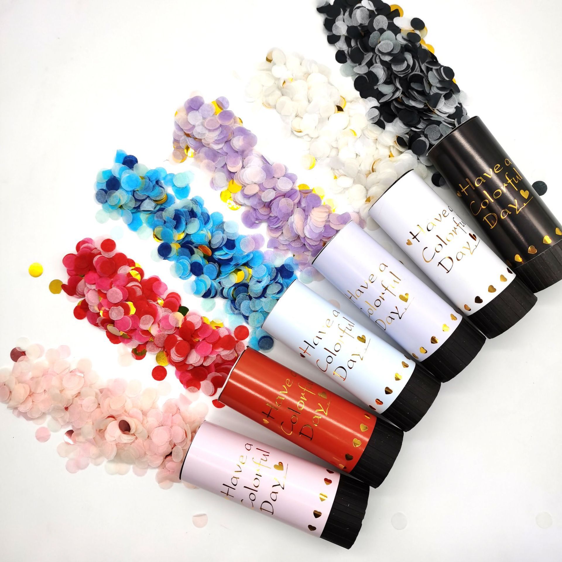 Custom Mini Handheld Confetti Cannon Rose Gold Party Poppers Confetti Cannon For Party Decoration