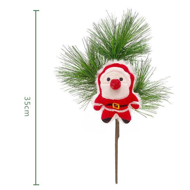 Best Selling Artificial Red Berry Pine Cone Christmas Picks Branches Cartoon Reindeer pentagram Christmas Greenery Ornaments