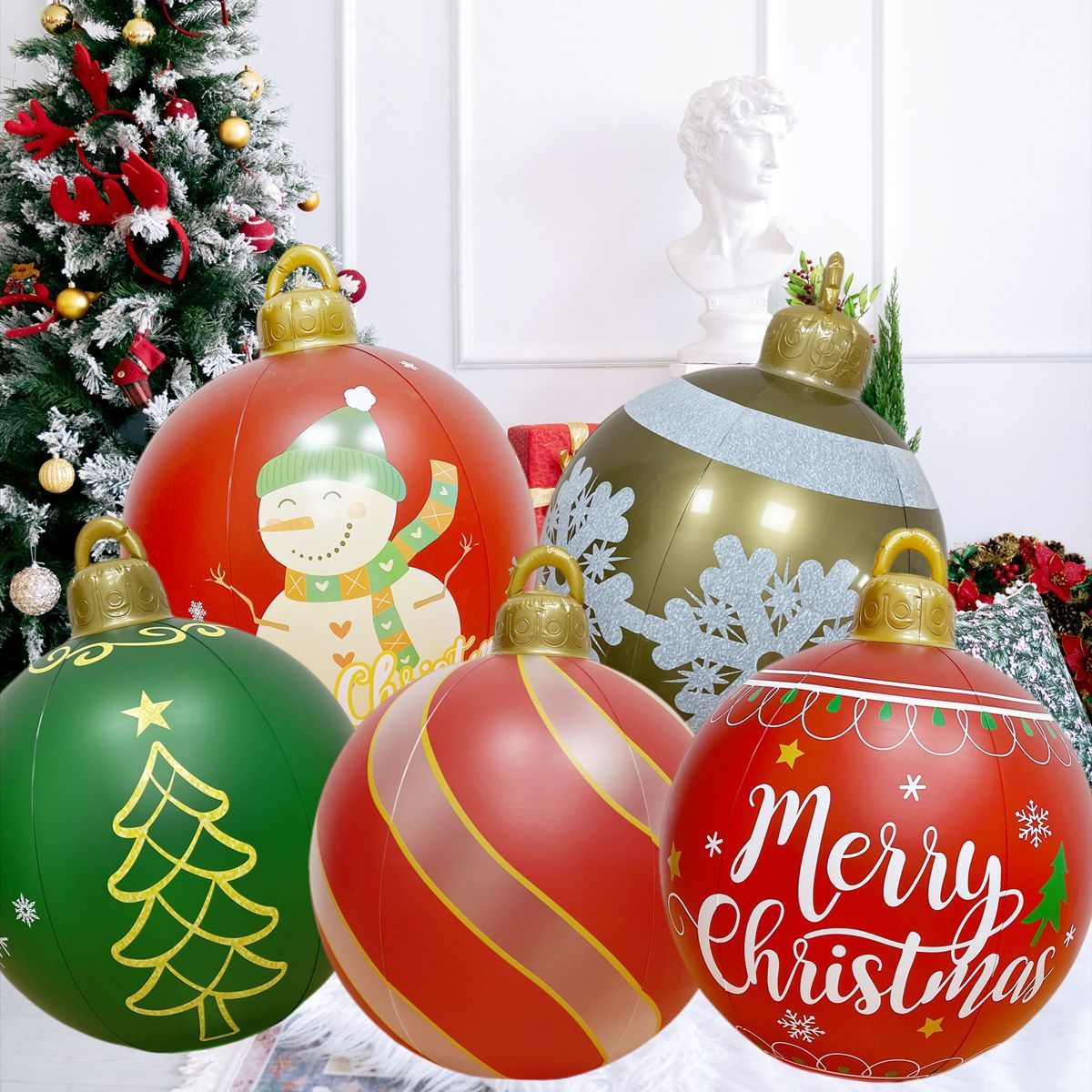 Wholesale LED Balloons PVC Inflatable Christmas Ball Remote Control Light Giant Inflatable Christmas Balls