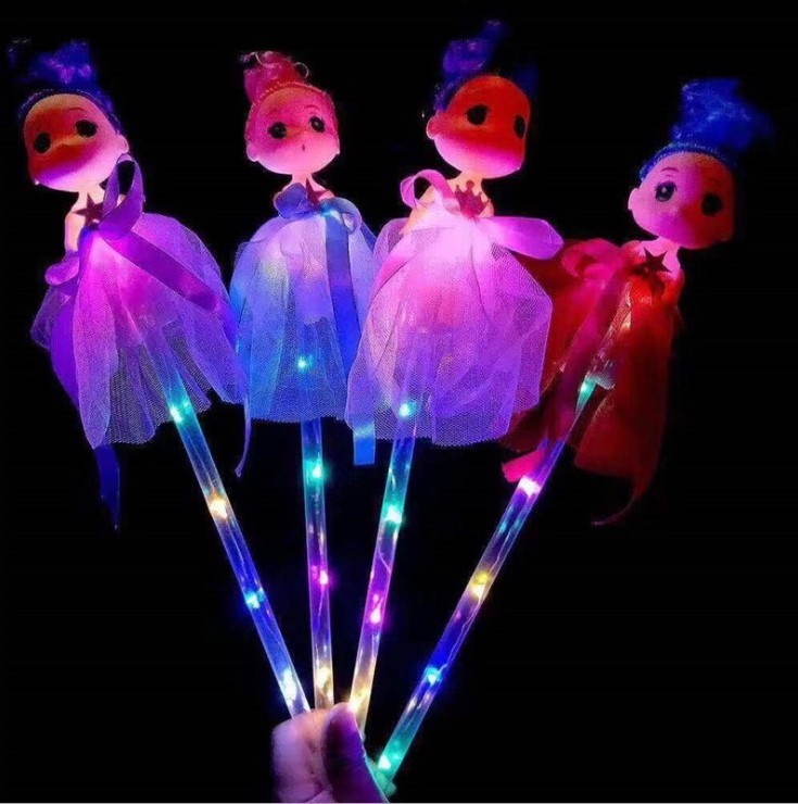 LED Flash Love Stick  Luminous Lace Fairy Magic Stick Handheld Shiny Stick Children's Performance Luminous Toys