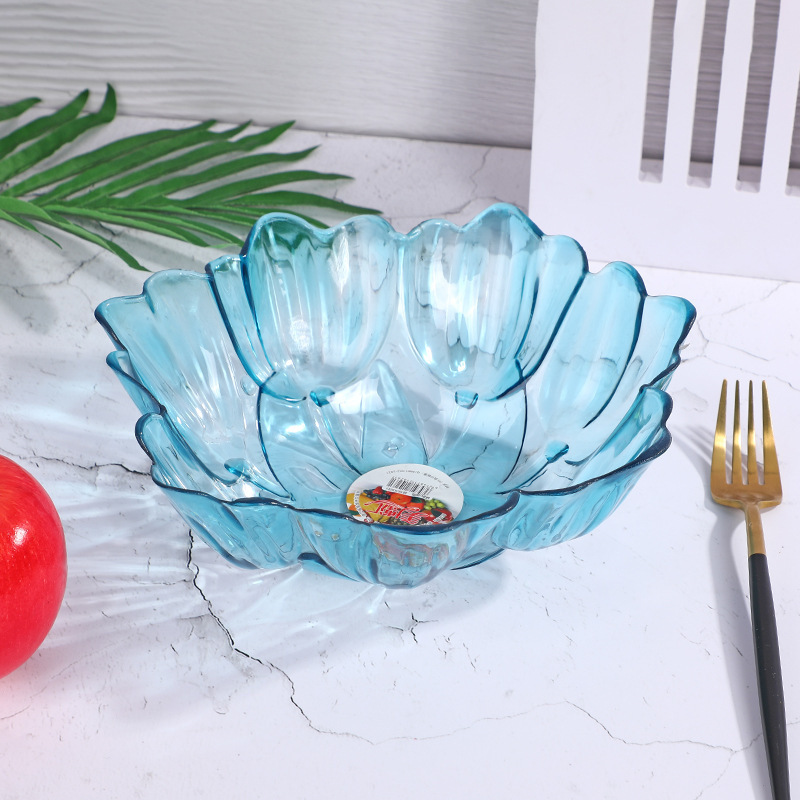 Creative Lotus Shaped Transparent Fruit Plate Household Plastic Fruit Plate Simple Luxury Large Capacity Dry Fruit Plate