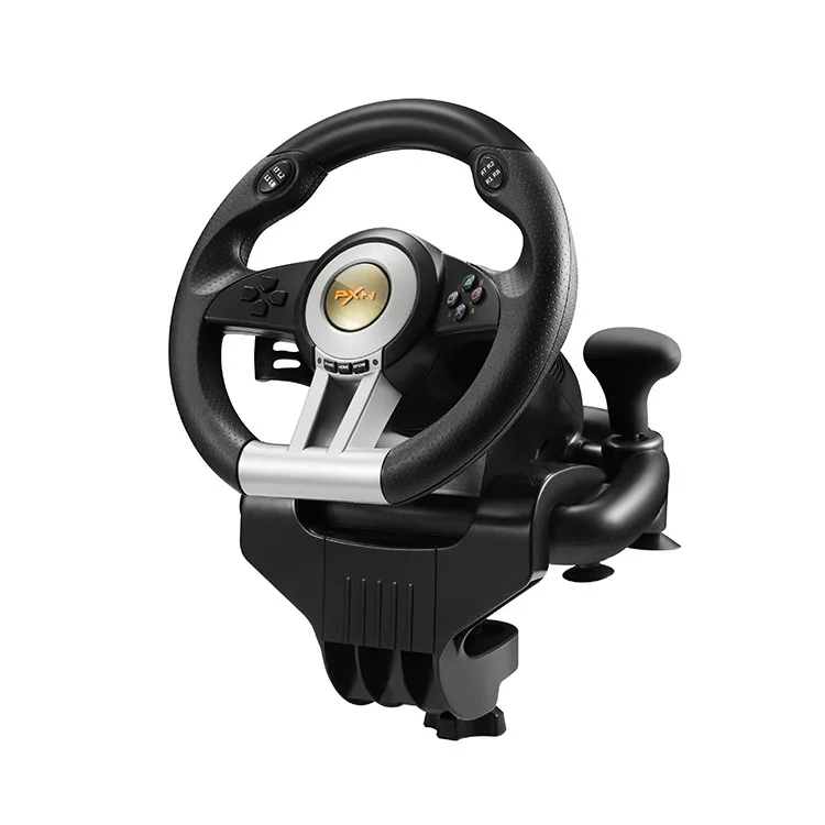 For Games Full Set 180 Degree USB Gaming Steering Wheel with Pedals and Lever for Xbox PS3 PS4 Switch