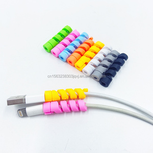 spiral charging cable saver flexible spiral cable wire protector for iPhone cable