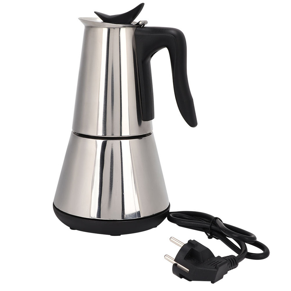 Italian electric moka coffee  pot handle stainless steel espresso coffee maker