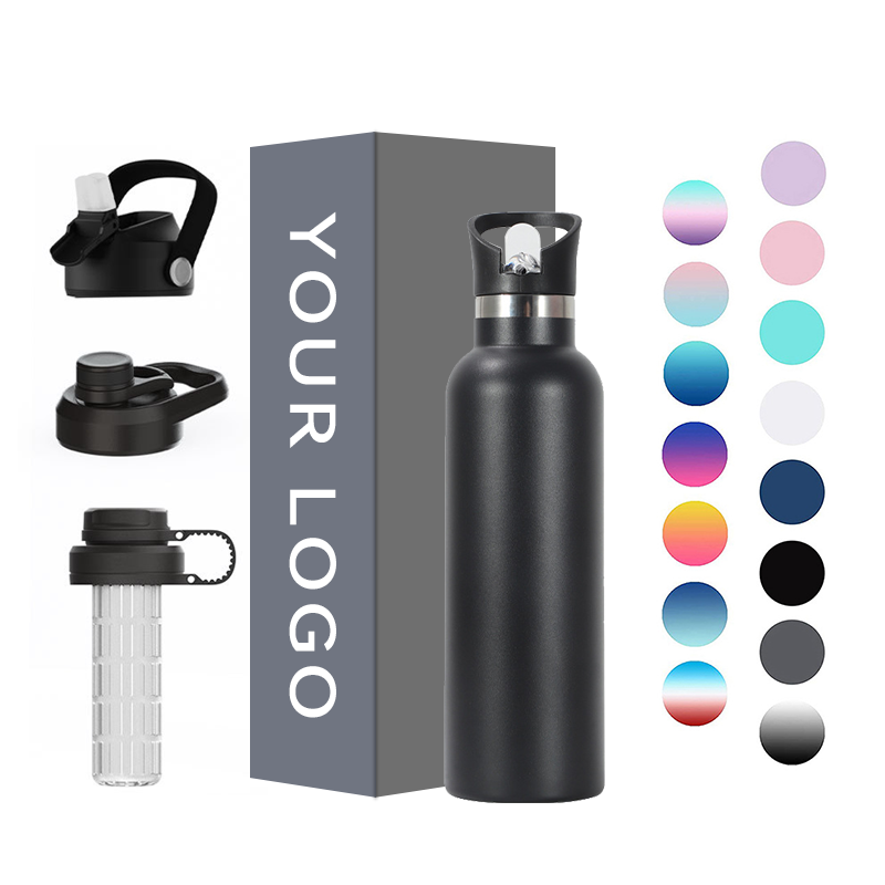 Eco-Friendly Custom Logo  32oz 40oz Double Wall Vacuum Flask bottle Insulated Sport Stainless Steel Water Bottle With Straw