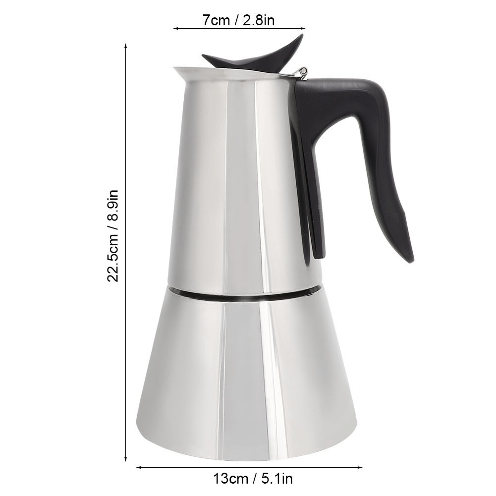 Italian electric moka coffee  pot handle stainless steel espresso coffee maker