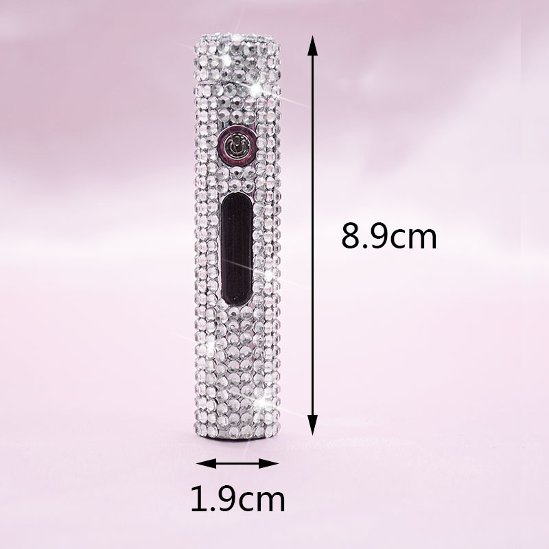 Encendedores Cigarette Rechargeable Arc Electronic Luxury Rhinestone Usb Diamond Windproof Lighter cigarette Custom Logo