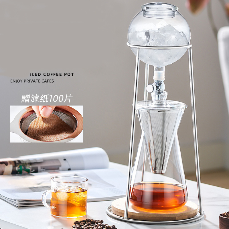 Wholesale Cold Brew Pot Household Drip Type Hand Coffee Cold Brew Tea Drip Pot Coffee Appliance Set Ice Drip Coffee Pot