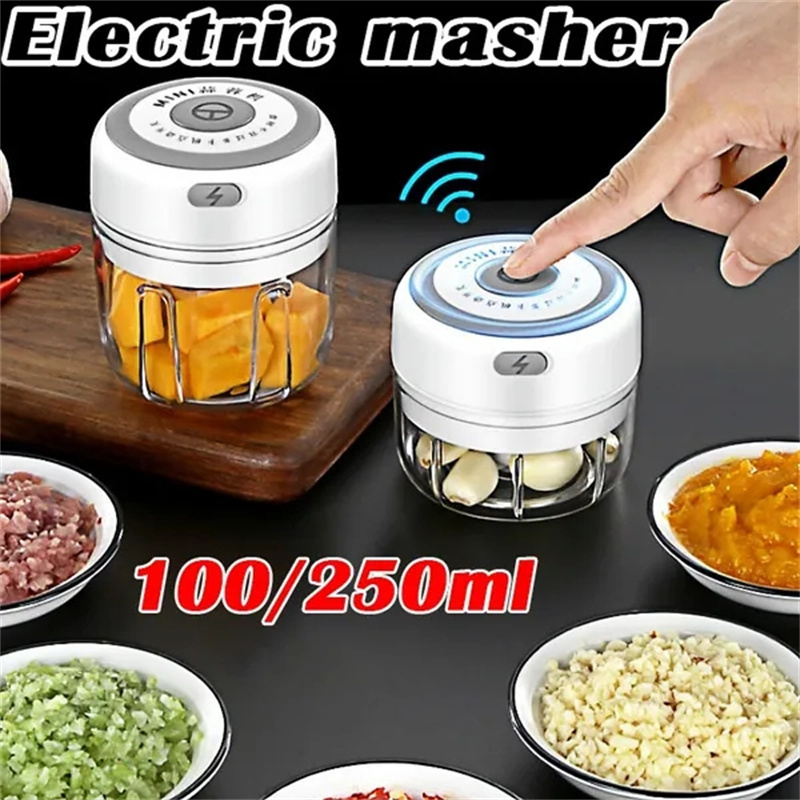 Fruit & Vegetable Tools usb Mini Cordless USB Electric onion Garlic Chopper food chopper Mincer