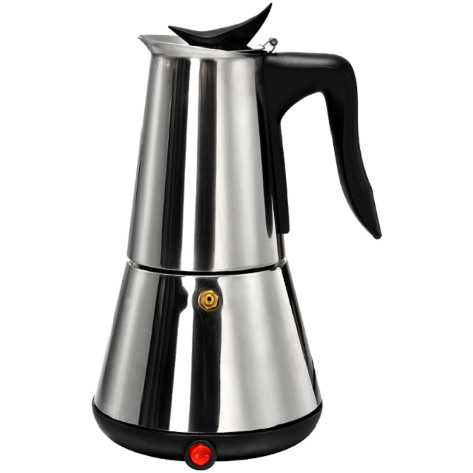 Italian electric moka coffee  pot handle stainless steel espresso coffee maker