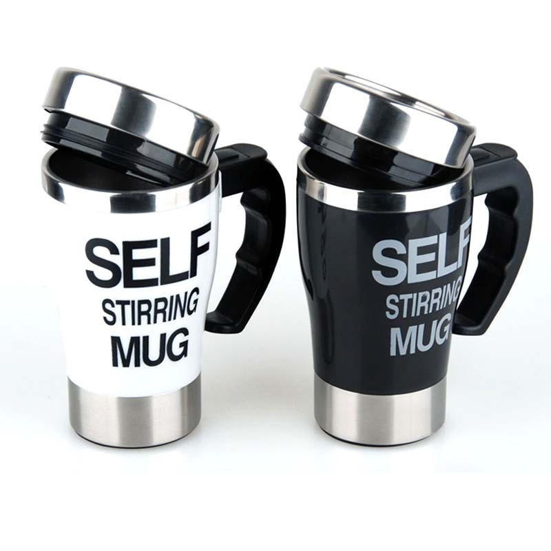 Custom Logo Stainless Steel Insulated Thermos Mugs Travel Coffee Mug Electric Self Stirring Coffee Mug