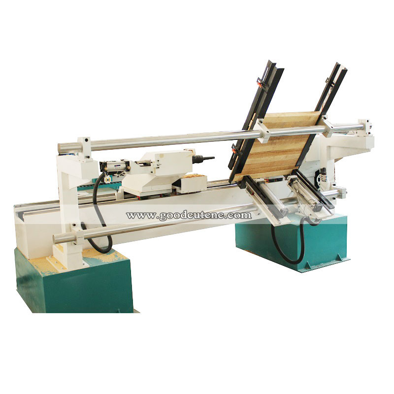 China GoodCut Automatic CNC Woodworking Lathe for Wood Processing Baseball Bat Billiard Cues Poles Rolling Pin Wooden Brush