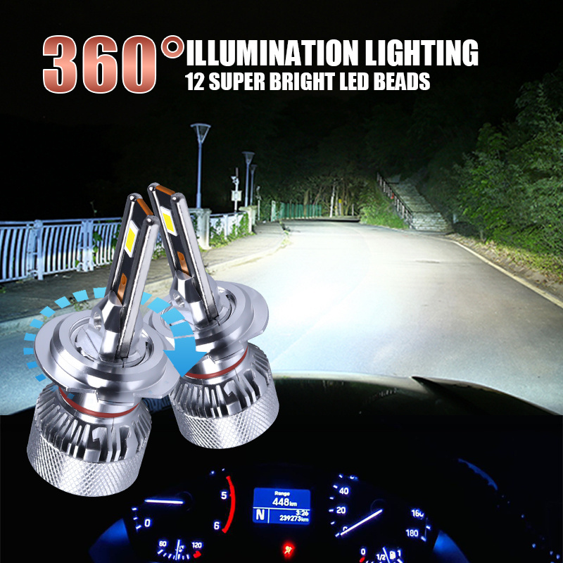 Wholesale 6000k Led Car Light h1 h3 h4 h7 h11 9005 9006 Automotive hb3 9005 Led Headlights Bombilla Led 9005 hb3 360 Grados