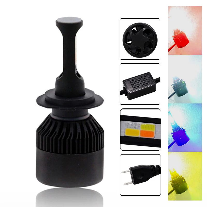 4 Colors Flash LED Headlight LED Headlight Bulbs h4LED Headlight Conversion Kits COB Auto Change Front Fog Light Driving Light