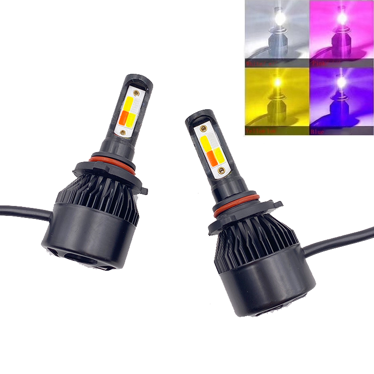 4 Colors Flash LED Headlight LED Headlight Bulbs h4LED Headlight Conversion Kits COB Auto Change Front Fog Light Driving Light