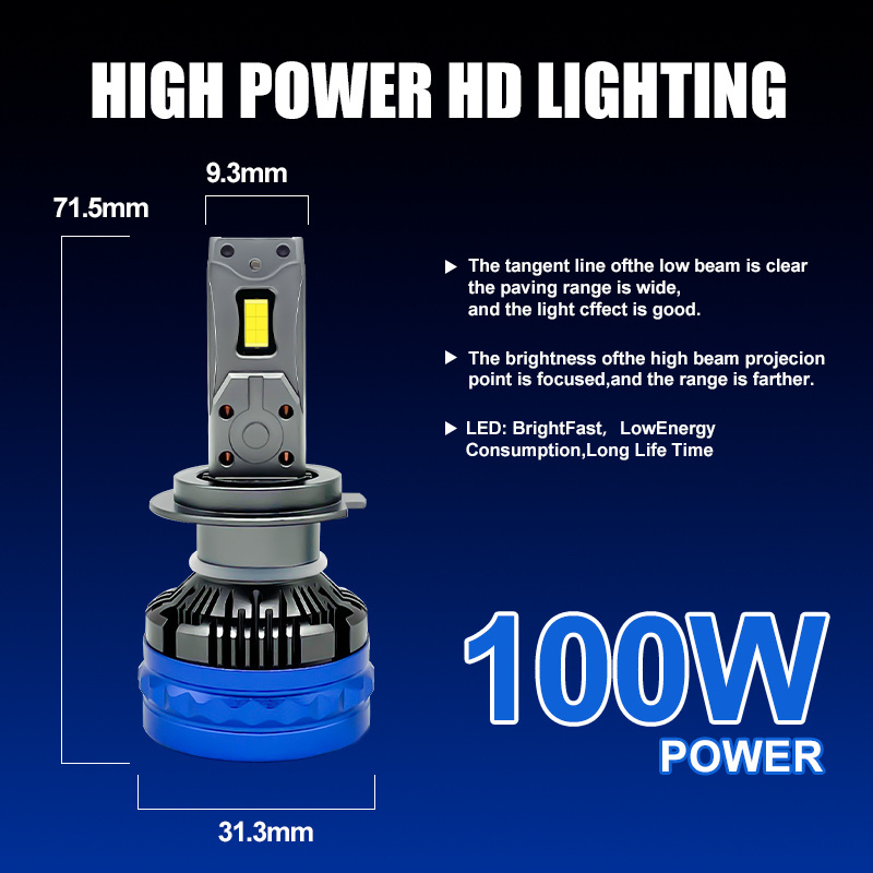 Factory Manufacturers 100w led headlight h11 h7 led 9006 Canbus Auto Led h4 canbus headlight canbus led bulbs for car headlight