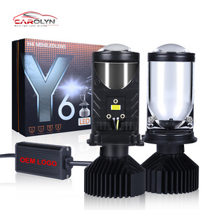 Carolyn y6 led h4 y6 h4 mini led lens H4 Led Car Headlight Bulbs 6500k Lens Auto Lamp H4 High Low Beam For Cars Motorcycle