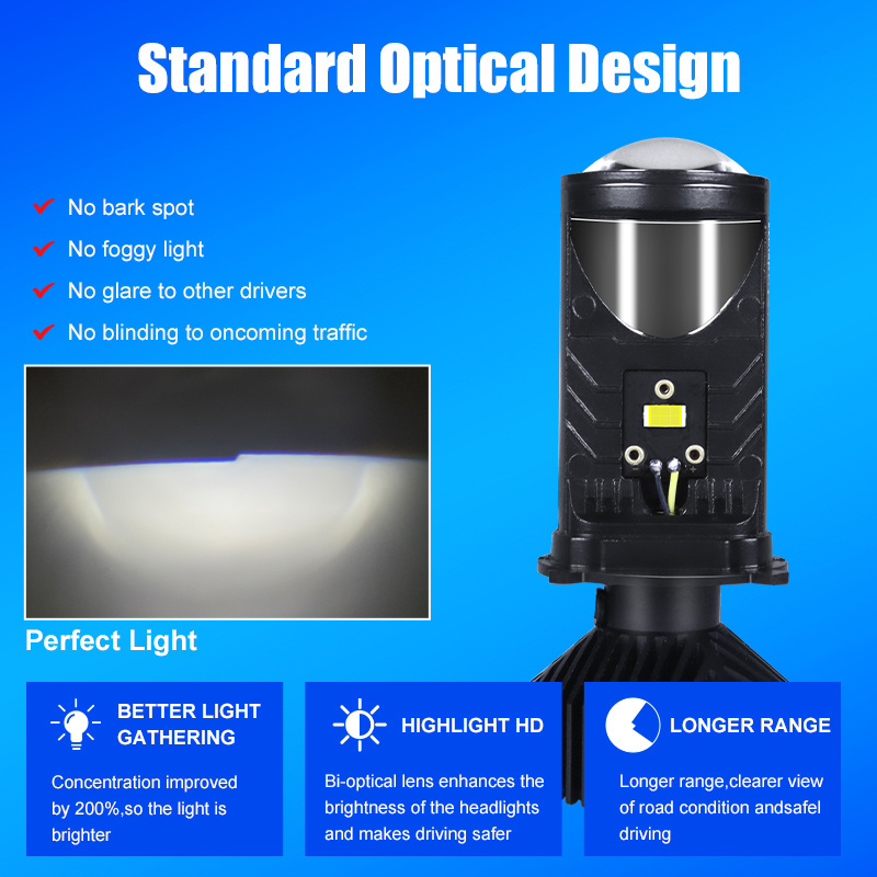 Best sell car led headlight 12V fisheye Y6 led h4 mini lens Hi/lo Beam light Y7 Y8 Y9 Y10 mini projector bi-led lens bulbs