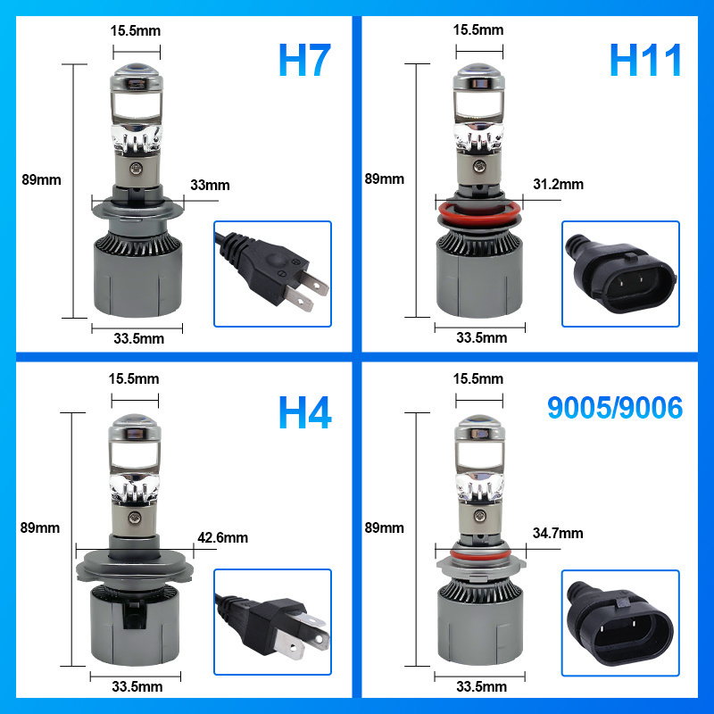 Mini 9005 Led Projector HB3 Led Headlight LED 9005 Projector LED Bulb High Beam Low Beam 9006 Led Lumen 12v For Car Light